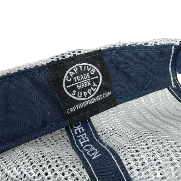 Peloton Green Navy Trucker Hat Adjustable Logo Spellout Mesh Spin Athleisure - Picture 7 of 7